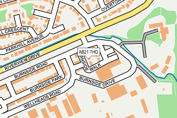 AB21 7HD map - OS OpenMap – Local (Ordnance Survey) AB21 7HD map - OS OpenMap – Local (Ordnance Survey)