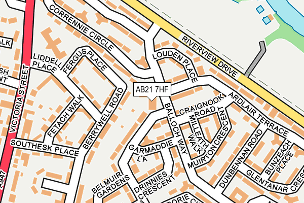 AB21 7HF map - OS OpenMap – Local (Ordnance Survey) AB21 7HF map - OS OpenMap – Local (Ordnance Survey)