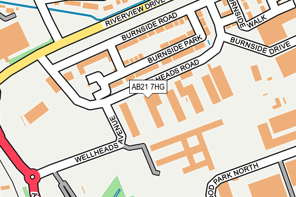 AB21 7HG map - OS OpenMap – Local (Ordnance Survey) AB21 7HG map - OS OpenMap – Local (Ordnance Survey)
