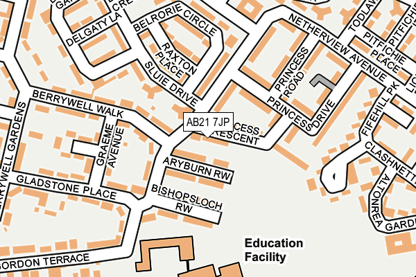 AB21 7JP map - OS OpenMap – Local (Ordnance Survey) AB21 7JP map - OS OpenMap – Local (Ordnance Survey)