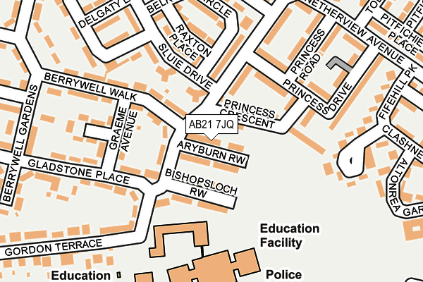 AB21 7JQ map - OS OpenMap – Local (Ordnance Survey) AB21 7JQ map - OS OpenMap – Local (Ordnance Survey)