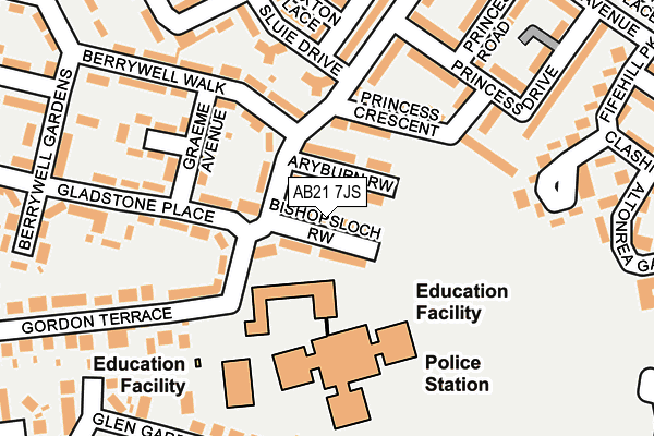 AB21 7JS map - OS OpenMap – Local (Ordnance Survey) AB21 7JS map - OS OpenMap – Local (Ordnance Survey)