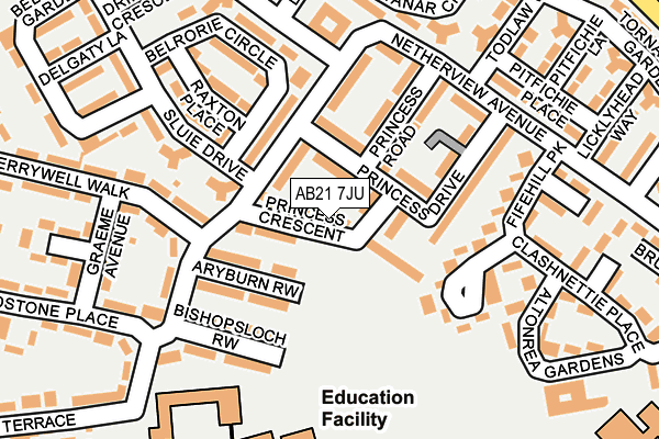 AB21 7JU map - OS OpenMap – Local (Ordnance Survey) AB21 7JU map - OS OpenMap – Local (Ordnance Survey)