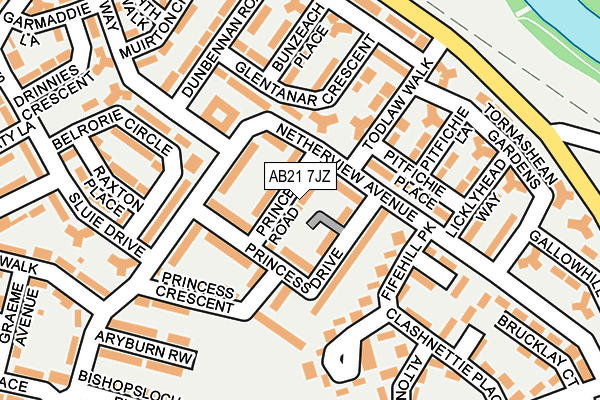 AB21 7JZ map - OS OpenMap – Local (Ordnance Survey) AB21 7JZ map - OS OpenMap – Local (Ordnance Survey)