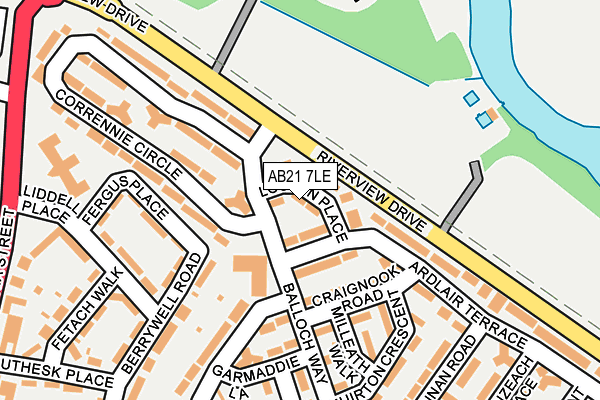 AB21 7LE map - OS OpenMap – Local (Ordnance Survey) AB21 7LE map - OS OpenMap – Local (Ordnance Survey)