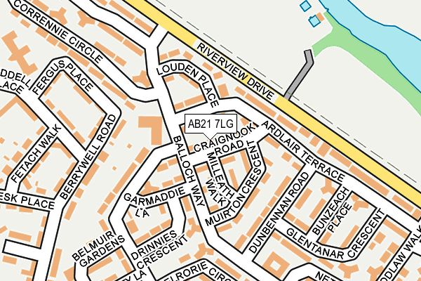 AB21 7LG map - OS OpenMap – Local (Ordnance Survey) AB21 7LG map - OS OpenMap – Local (Ordnance Survey)