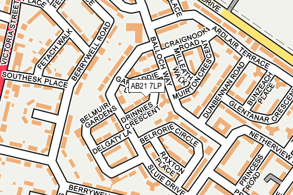 AB21 7LP map - OS OpenMap – Local (Ordnance Survey) AB21 7LP map - OS OpenMap – Local (Ordnance Survey)