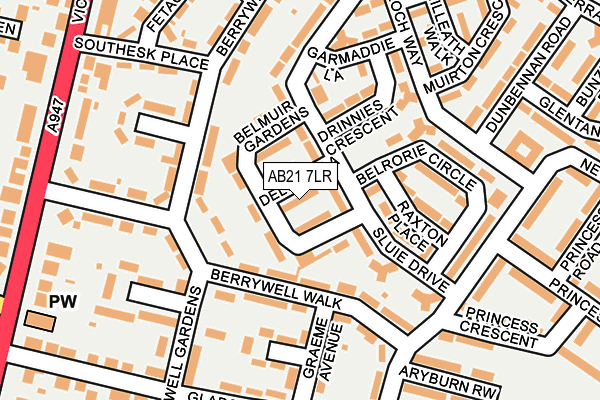 AB21 7LR map - OS OpenMap – Local (Ordnance Survey) AB21 7LR map - OS OpenMap – Local (Ordnance Survey)