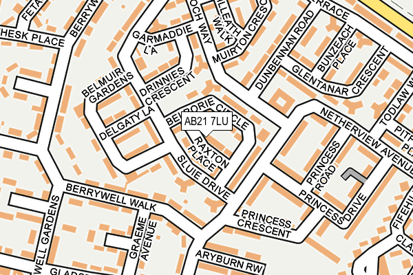 AB21 7LU map - OS OpenMap – Local (Ordnance Survey) AB21 7LU map - OS OpenMap – Local (Ordnance Survey)