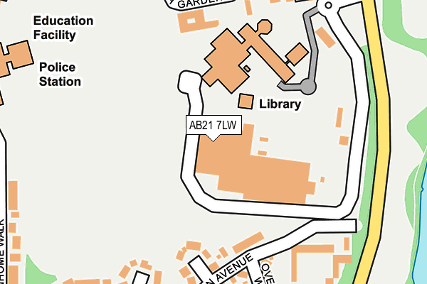 AB21 7LW map - OS OpenMap – Local (Ordnance Survey) AB21 7LW map - OS OpenMap – Local (Ordnance Survey)