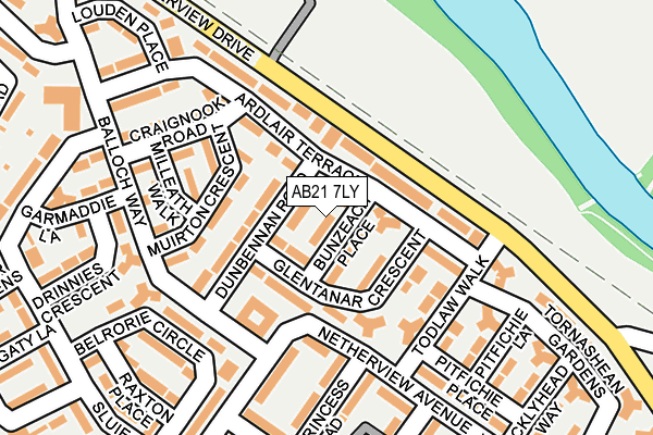 AB21 7LY map - OS OpenMap – Local (Ordnance Survey) AB21 7LY map - OS OpenMap – Local (Ordnance Survey)