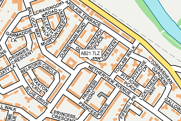 AB21 7LZ map - OS OpenMap – Local (Ordnance Survey) AB21 7LZ map - OS OpenMap – Local (Ordnance Survey)