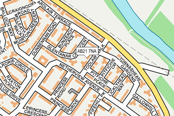 AB21 7NA map - OS OpenMap – Local (Ordnance Survey) AB21 7NA map - OS OpenMap – Local (Ordnance Survey)