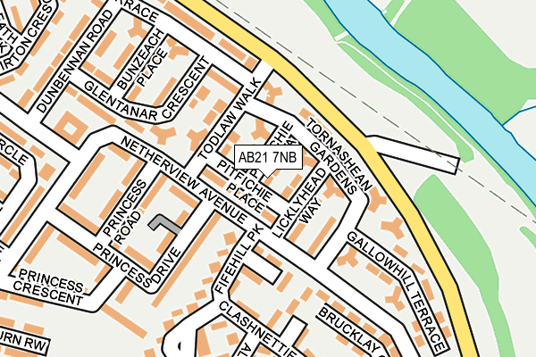 AB21 7NB map - OS OpenMap – Local (Ordnance Survey) AB21 7NB map - OS OpenMap – Local (Ordnance Survey)