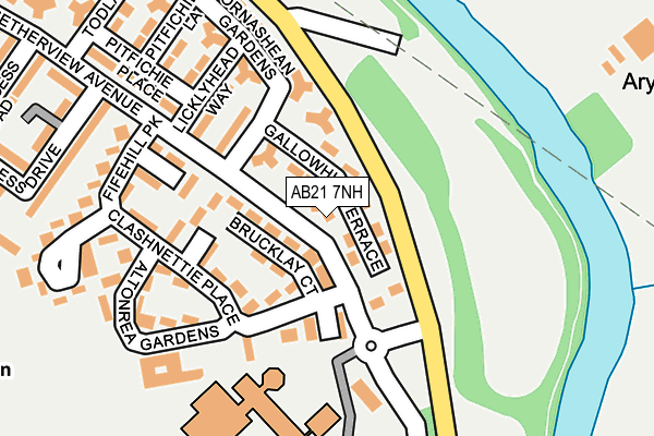 AB21 7NH map - OS OpenMap – Local (Ordnance Survey) AB21 7NH map - OS OpenMap – Local (Ordnance Survey)