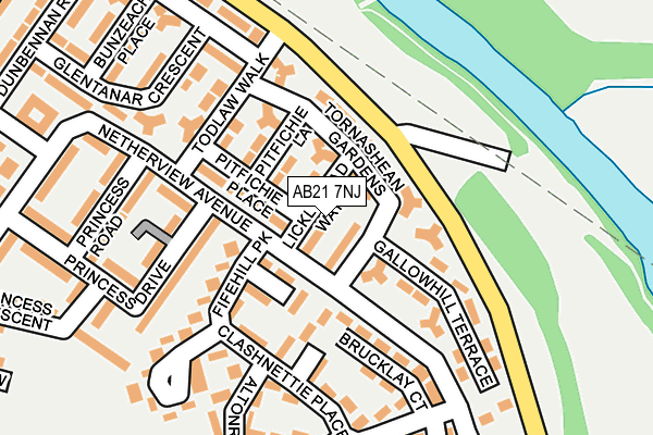 AB21 7NJ map - OS OpenMap – Local (Ordnance Survey) AB21 7NJ map - OS OpenMap – Local (Ordnance Survey)