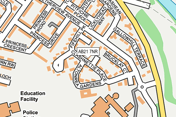 AB21 7NR map - OS OpenMap – Local (Ordnance Survey) AB21 7NR map - OS OpenMap – Local (Ordnance Survey)
