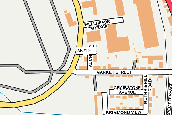 AB21 9JJ map - OS OpenMap – Local (Ordnance Survey)