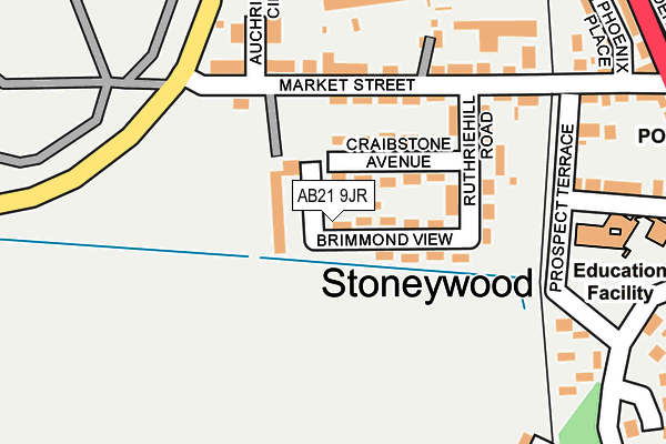 AB21 9JR map - OS OpenMap – Local (Ordnance Survey) AB21 9JR map - OS OpenMap – Local (Ordnance Survey)