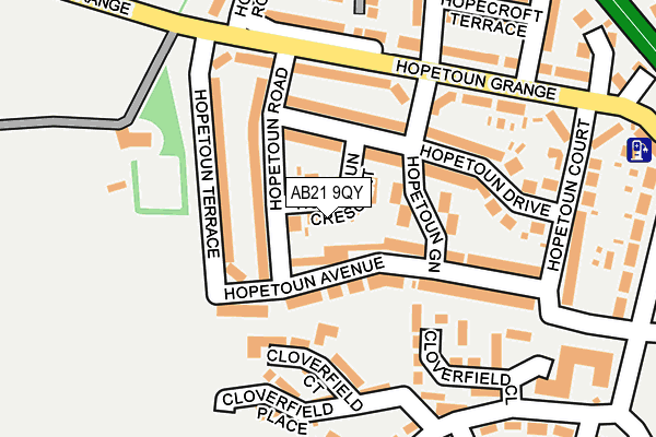 AB21 9QY map - OS OpenMap – Local (Ordnance Survey) AB21 9QY map - OS OpenMap – Local (Ordnance Survey)