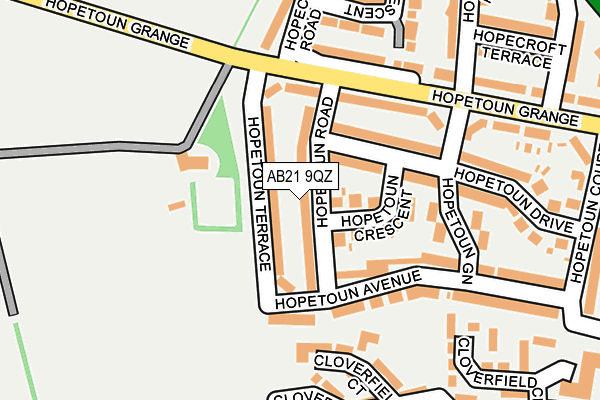 AB21 9QZ map - OS OpenMap – Local (Ordnance Survey) AB21 9QZ map - OS OpenMap – Local (Ordnance Survey)