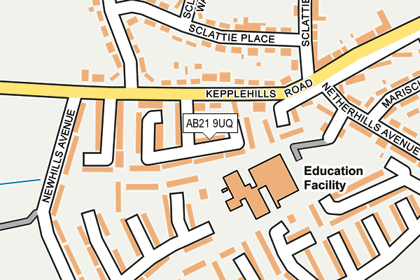 AB21 9UQ map - OS OpenMap – Local (Ordnance Survey)