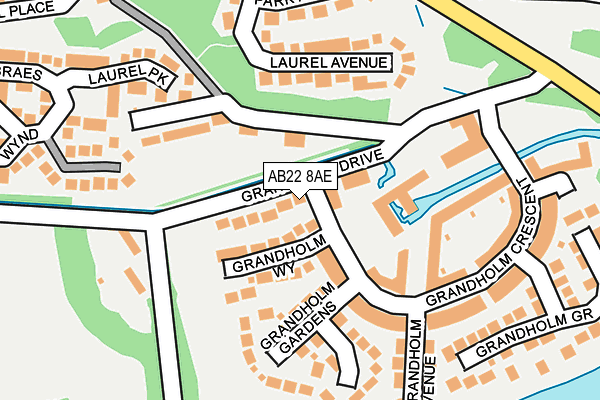AB22 8AE map - OS OpenMap – Local (Ordnance Survey) AB22 8AE map - OS OpenMap – Local (Ordnance Survey)