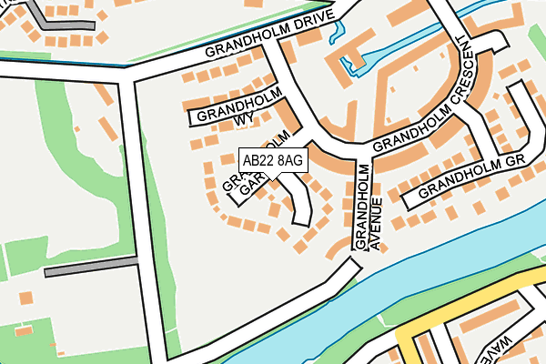 AB22 8AG map - OS OpenMap – Local (Ordnance Survey) AB22 8AG map - OS OpenMap – Local (Ordnance Survey)