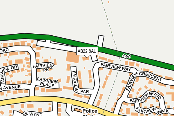 AB22 8AL map - OS OpenMap – Local (Ordnance Survey) AB22 8AL map - OS OpenMap – Local (Ordnance Survey)
