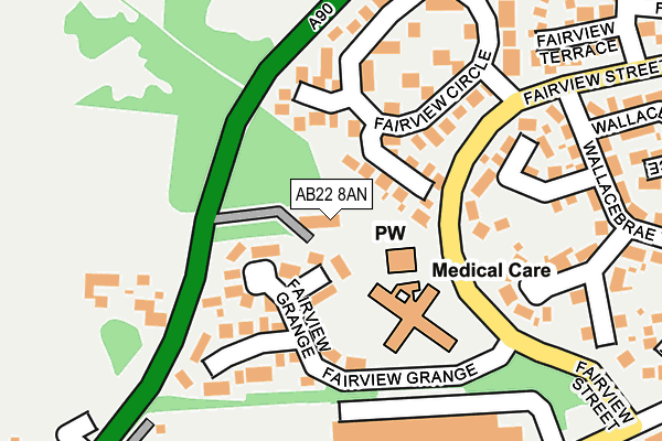 AB22 8AN map - OS OpenMap – Local (Ordnance Survey) AB22 8AN map - OS OpenMap – Local (Ordnance Survey)
