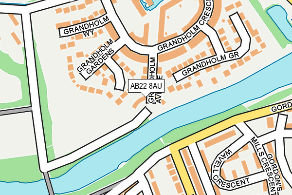 AB22 8AU map - OS OpenMap – Local (Ordnance Survey) AB22 8AU map - OS OpenMap – Local (Ordnance Survey)
