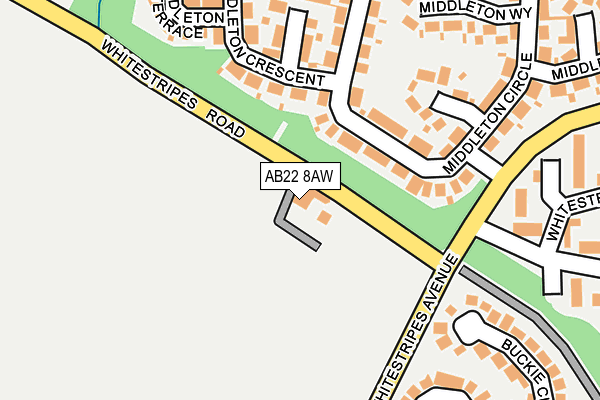 AB22 8AW map - OS OpenMap – Local (Ordnance Survey) AB22 8AW map - OS OpenMap – Local (Ordnance Survey)
