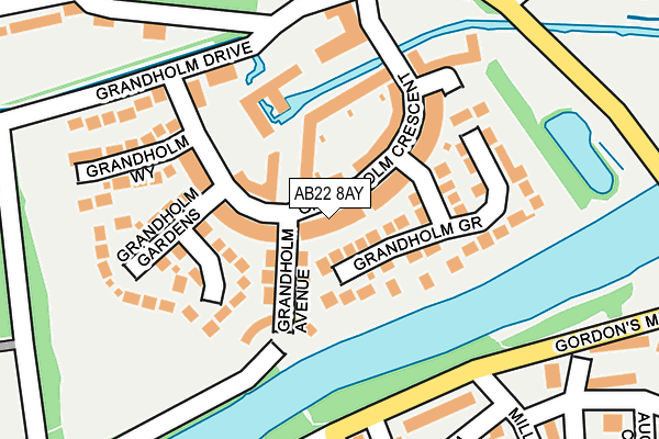 AB22 8AY map - OS OpenMap – Local (Ordnance Survey) AB22 8AY map - OS OpenMap – Local (Ordnance Survey)