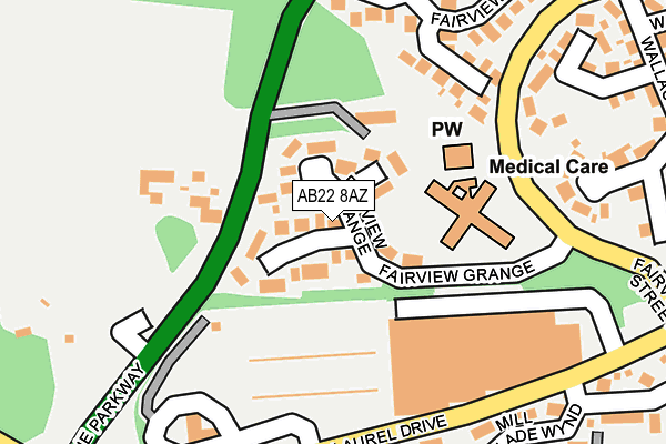 AB22 8AZ map - OS OpenMap – Local (Ordnance Survey) AB22 8AZ map - OS OpenMap – Local (Ordnance Survey)