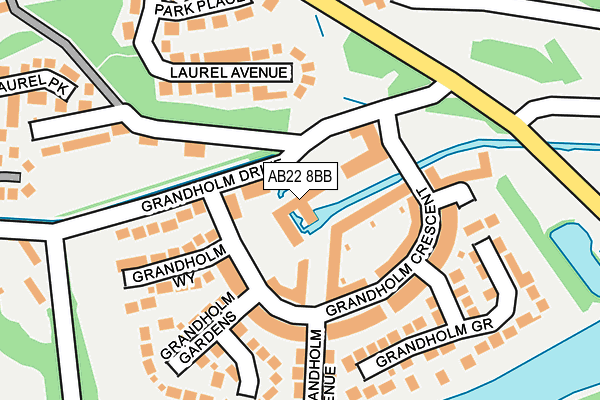 AB22 8BB map - OS OpenMap – Local (Ordnance Survey) AB22 8BB map - OS OpenMap – Local (Ordnance Survey)