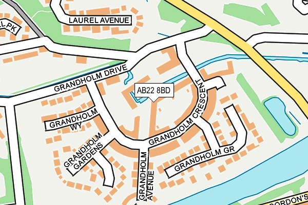 AB22 8BD map - OS OpenMap – Local (Ordnance Survey) AB22 8BD map - OS OpenMap – Local (Ordnance Survey)
