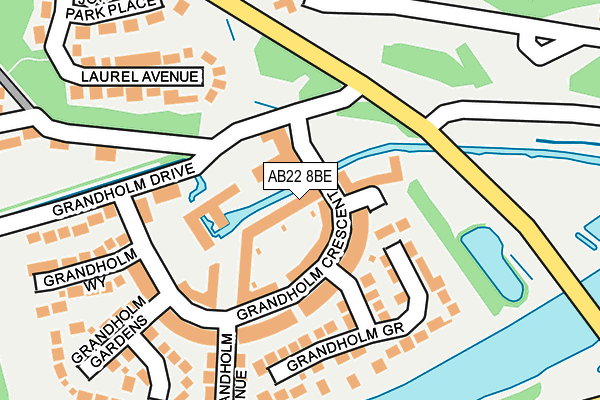 AB22 8BE map - OS OpenMap – Local (Ordnance Survey) AB22 8BE map - OS OpenMap – Local (Ordnance Survey)