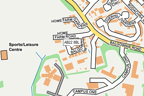 AB22 8BL map - OS OpenMap – Local (Ordnance Survey) AB22 8BL map - OS OpenMap – Local (Ordnance Survey)