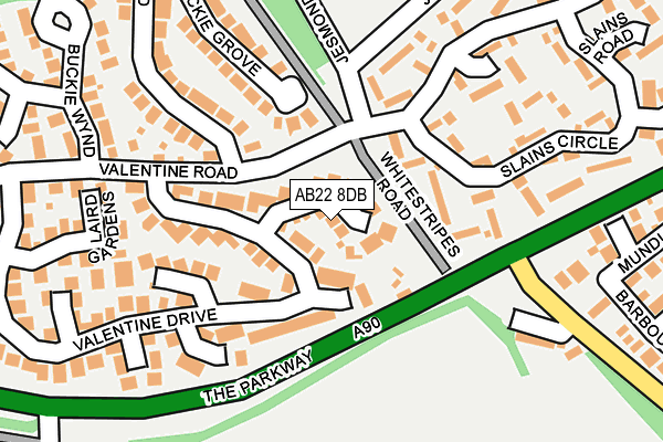 AB22 8DB map - OS OpenMap – Local (Ordnance Survey) AB22 8DB map - OS OpenMap – Local (Ordnance Survey)