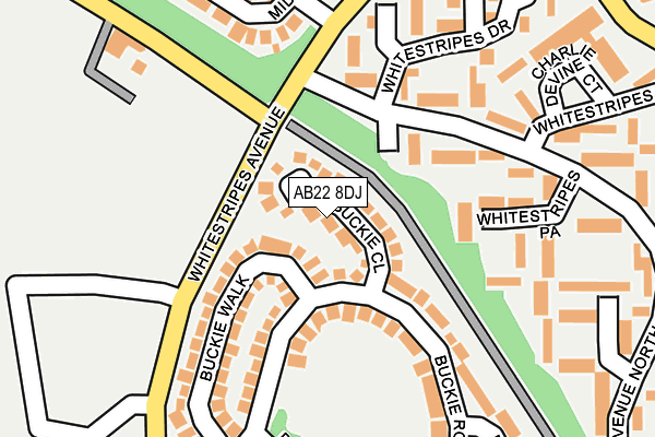 AB22 8DJ map - OS OpenMap – Local (Ordnance Survey) AB22 8DJ map - OS OpenMap – Local (Ordnance Survey)