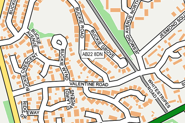 AB22 8DN map - OS OpenMap – Local (Ordnance Survey) AB22 8DN map - OS OpenMap – Local (Ordnance Survey)