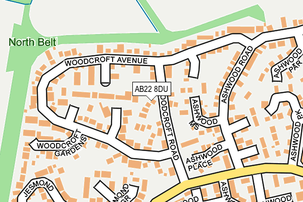 AB22 8DU map - OS OpenMap – Local (Ordnance Survey) AB22 8DU map - OS OpenMap – Local (Ordnance Survey)