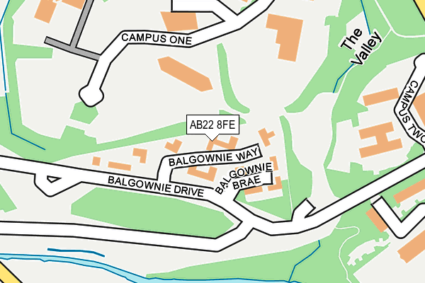 AB22 8FE map - OS OpenMap – Local (Ordnance Survey) AB22 8FE map - OS OpenMap – Local (Ordnance Survey)