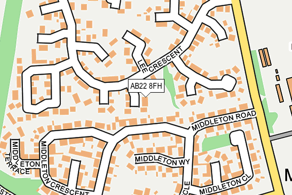AB22 8FH map - OS OpenMap – Local (Ordnance Survey) AB22 8FH map - OS OpenMap – Local (Ordnance Survey)