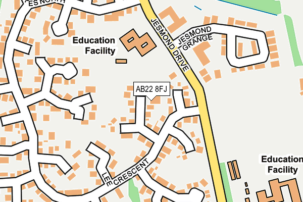 AB22 8FJ map - OS OpenMap – Local (Ordnance Survey) AB22 8FJ map - OS OpenMap – Local (Ordnance Survey)