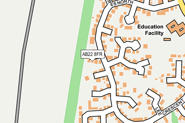 AB22 8FR map - OS OpenMap – Local (Ordnance Survey) AB22 8FR map - OS OpenMap – Local (Ordnance Survey)