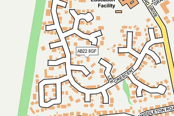 AB22 8GF map - OS OpenMap – Local (Ordnance Survey) AB22 8GF map - OS OpenMap – Local (Ordnance Survey)