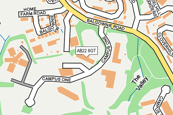 AB22 8GT map - OS OpenMap – Local (Ordnance Survey) AB22 8GT map - OS OpenMap – Local (Ordnance Survey)