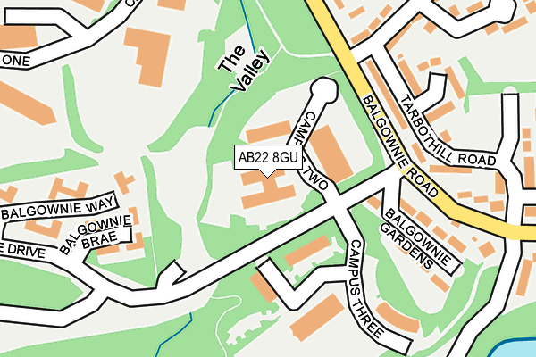 AB22 8GU map - OS OpenMap – Local (Ordnance Survey) AB22 8GU map - OS OpenMap – Local (Ordnance Survey)
