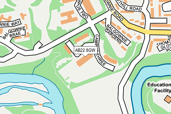 AB22 8GW map - OS OpenMap – Local (Ordnance Survey) AB22 8GW map - OS OpenMap – Local (Ordnance Survey)